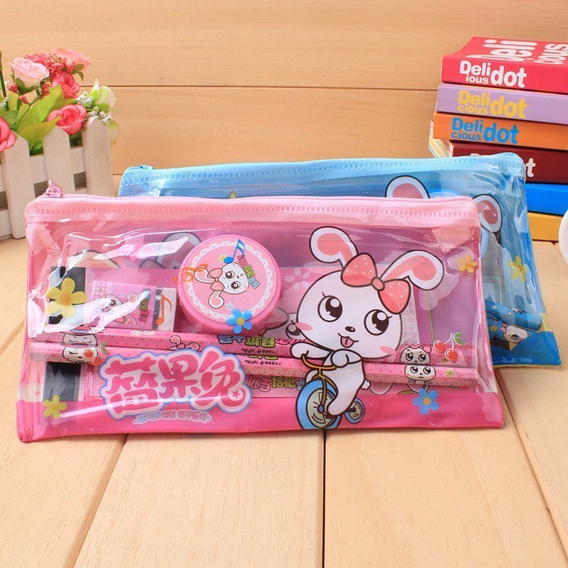 韓國創意文具筆袋套裝禮盒兒童小學生學習用品獎品禮物袋裝6件套
