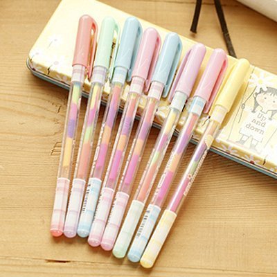 韓版糖果色文具用品學生用6色合一粉彩筆水粉中性筆涂鴉禮物獎品