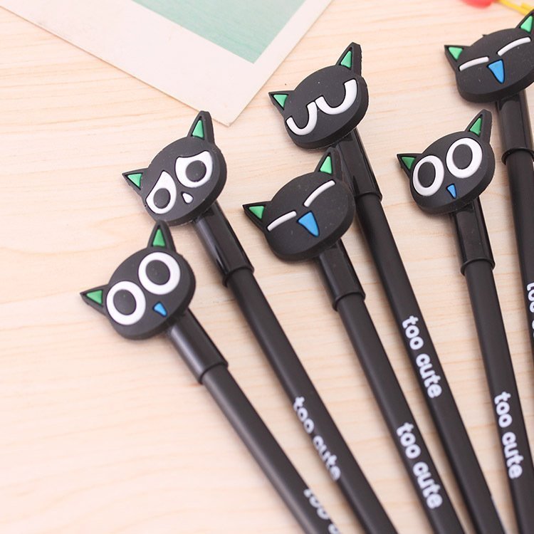 韓國創意文具起司貓卡通表情水筆可愛簽字筆學生獎品小禮物中性筆