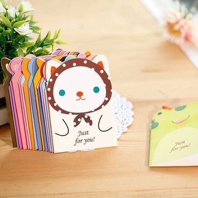 韓國創意文具可愛清新迷你動物卡片生日兒童節節日派對賀卡祝福卡
