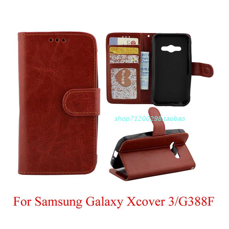 三星Galaxy Xcover3/G388F手機套相框皮套左右開翻插卡保護軟里殼