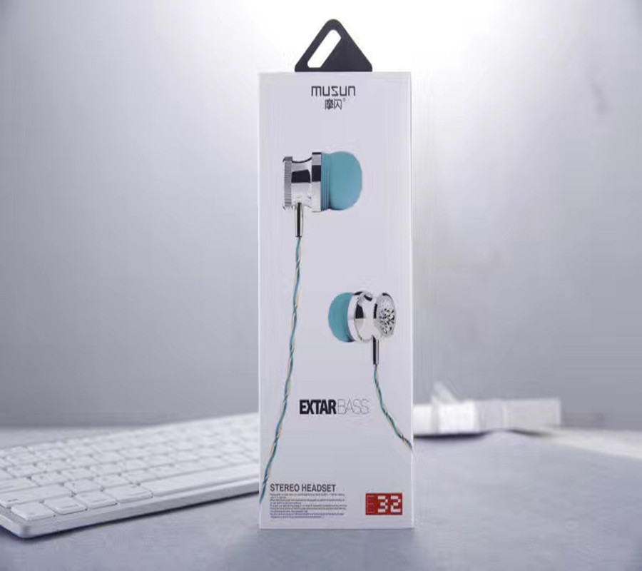 馨鉆立體聲調音線控耳機 適用華為op品牌高檔盒裝耳塞廠批 發