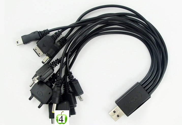 廠家直銷批發 手機多功能數據線USB一拖十萬能充電線直充電源線