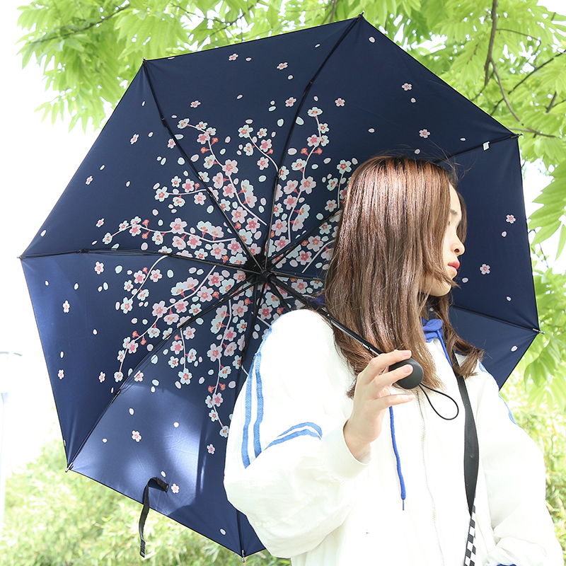 唯美晴雨傘三折疊韓國小清新黑膠遮陽傘防曬紫外線女太陽傘男兩用