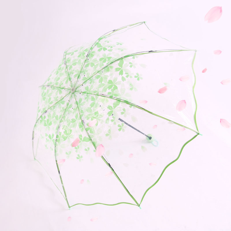 透明阿波羅三折雨傘折疊女韓國日本櫻花傘文藝清新可愛波浪邊萌傘