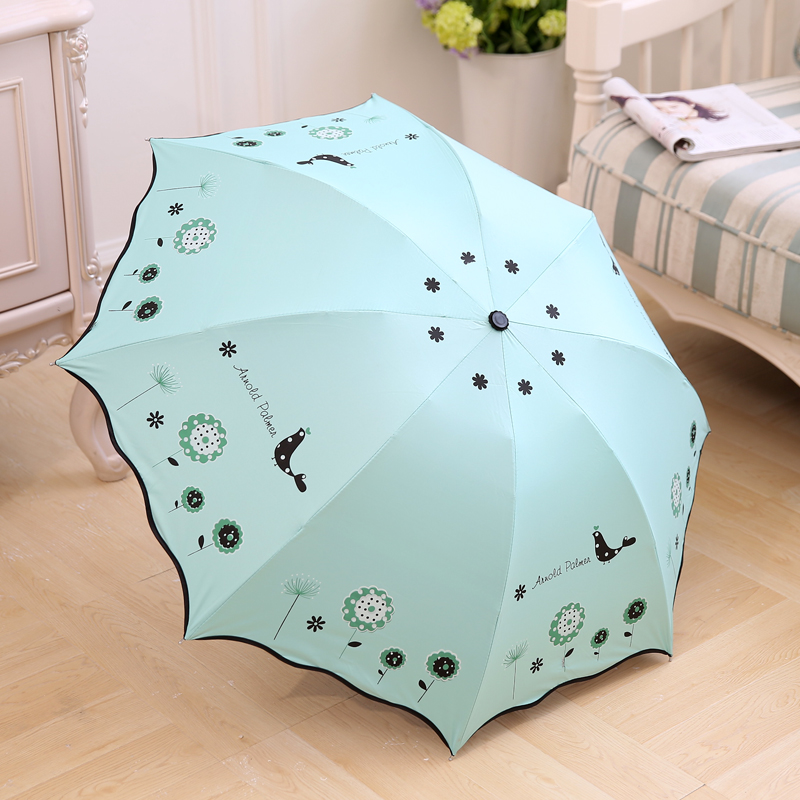 晴雨兩用傘女防紫外線遮陽傘黑膠防曬太陽傘韓式時尚創意折疊雨傘