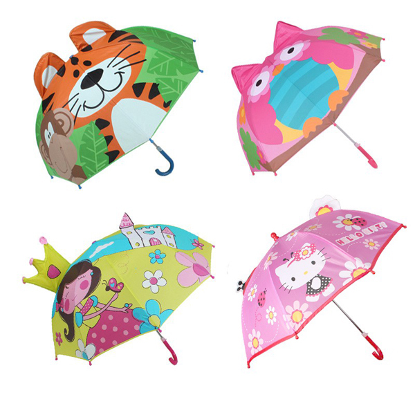 創意兒童雨傘卡通雨傘男女可愛小雨傘兒童傘公主寶寶傘安全防夾手