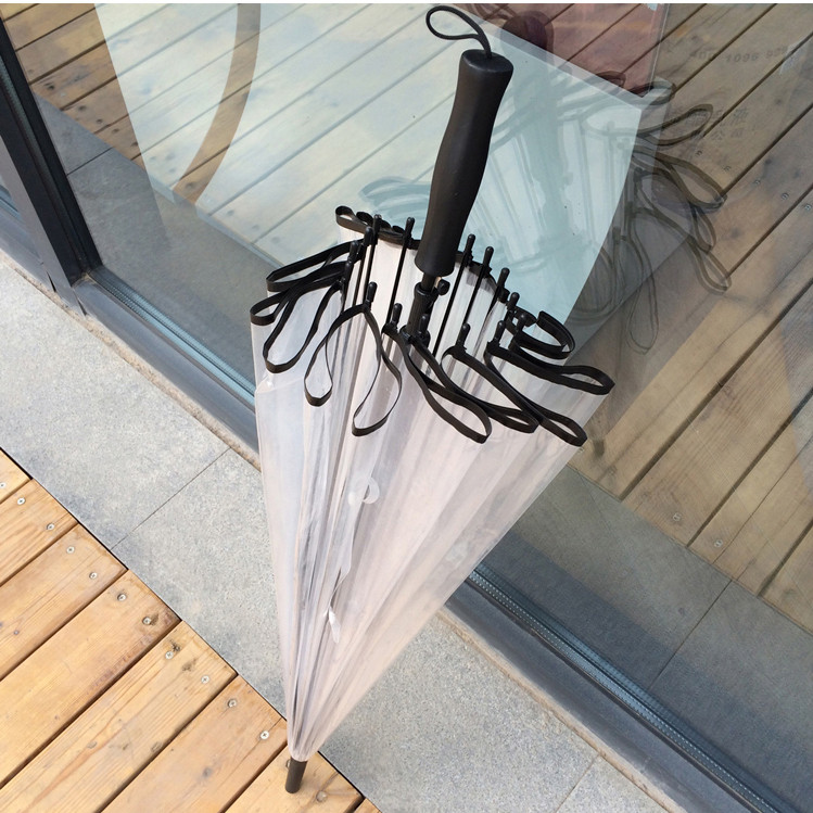長柄透明雨傘男女學生超大雙人韓國個性創意加厚小清新廣告定制傘