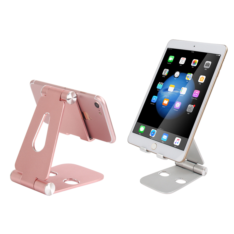 蘋果手機懶人支架桌面通用簡易折疊便攜看電視直播迷你金屬底座小