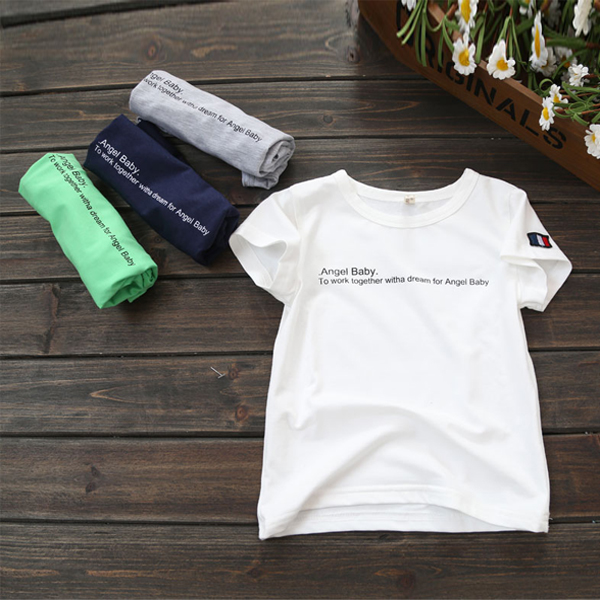 寶寶短袖T恤 夏裝韓版新款男童童裝兒童字母打底衫tx-5562