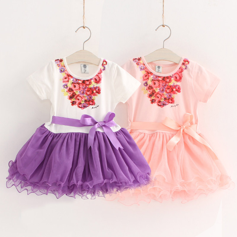 寶寶短袖連衣裙 夏裝韓版新款女童童裝兒童印花裙子qz-2727