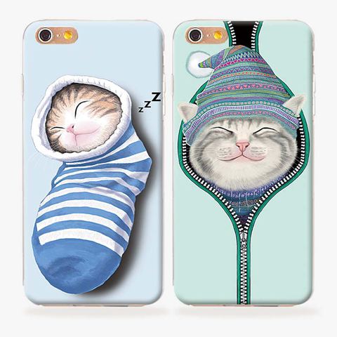 iphone6手機殼蘋果7軟殼6splus硅膠套5s情侶軟殼女款可愛貓咪